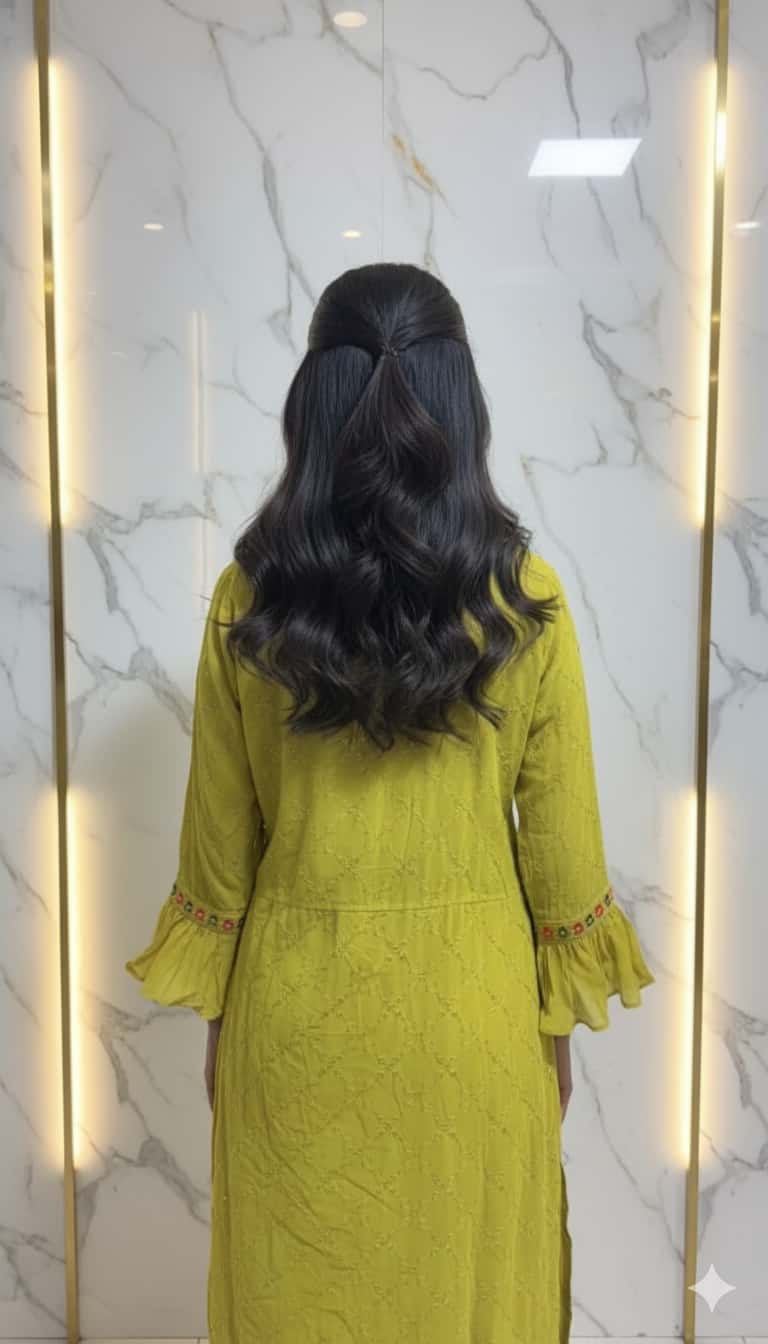 Women Yellow Georgette Gown Set