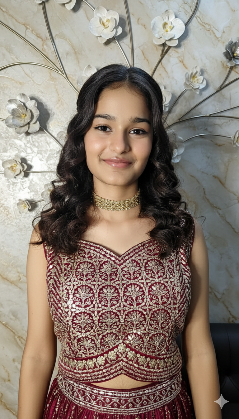 Women Maroon Stylish Lancha