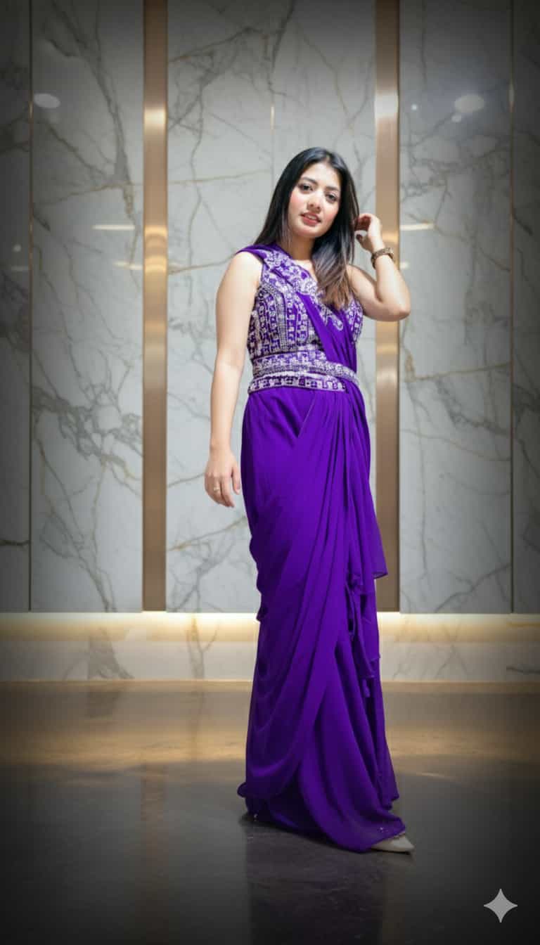 GlamPearl Georgette Saree