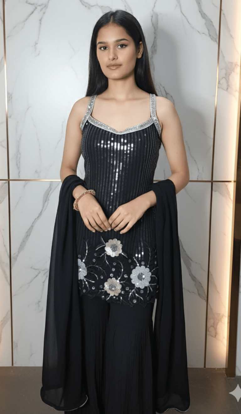 Velora Georgette Party Wear Sharara Set