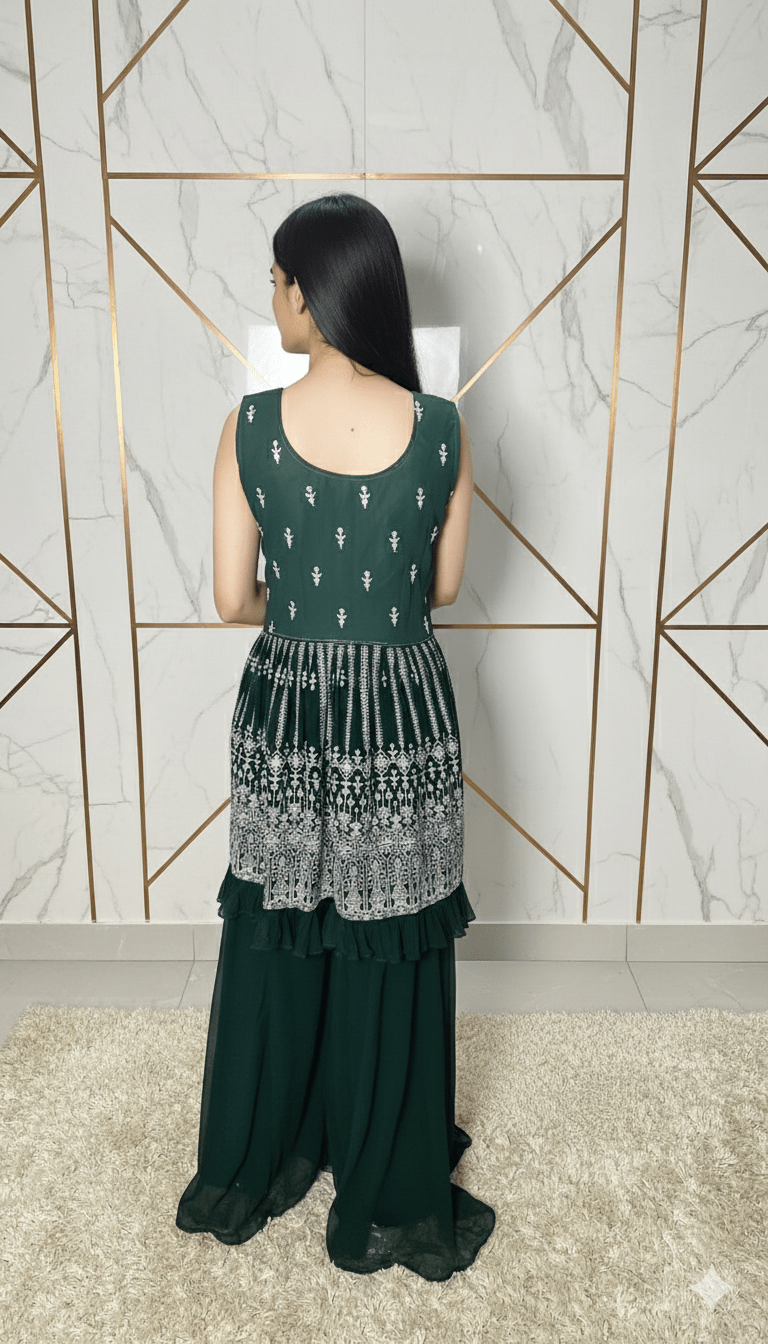 Serene Glow Georgette Sharara Suit