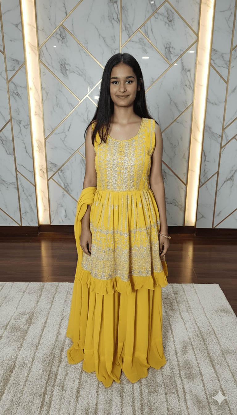 Serene Glow Georgette Sharara Suit