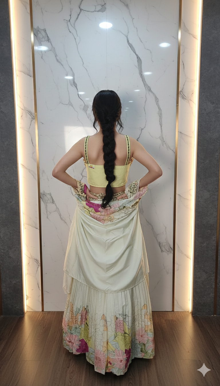 Designer lehenga choli with Shrug