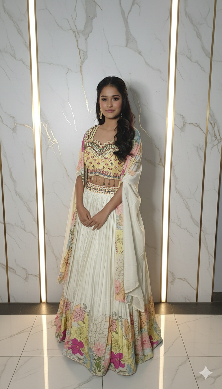 Designer lehenga choli with Shrug