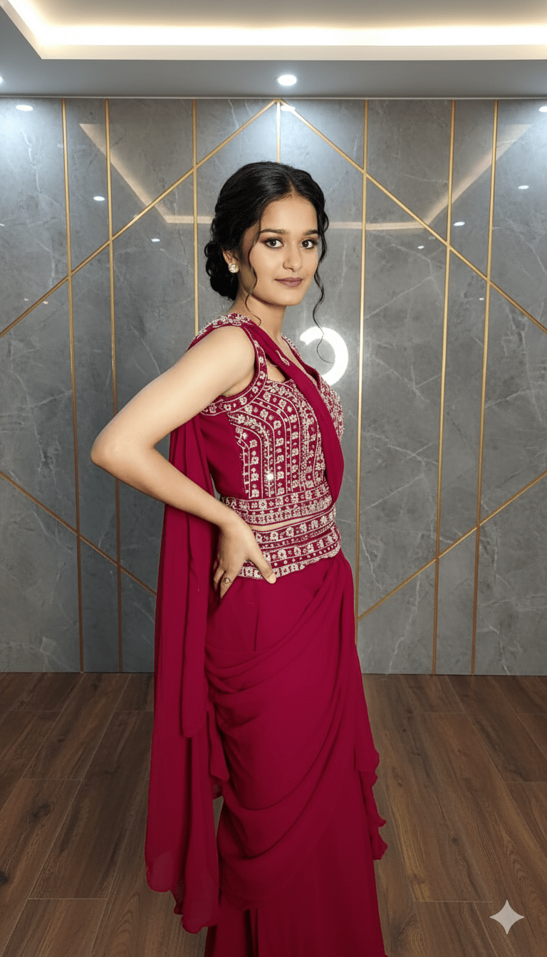 GlamPearl Georgette Saree