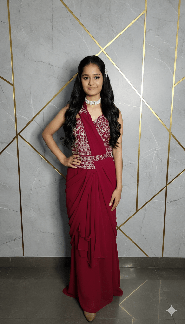 GlamPearl Georgette Saree