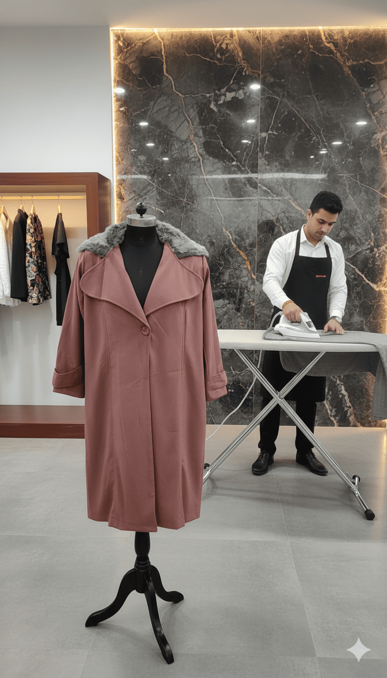 Girls Fur Collar Rose Pink 