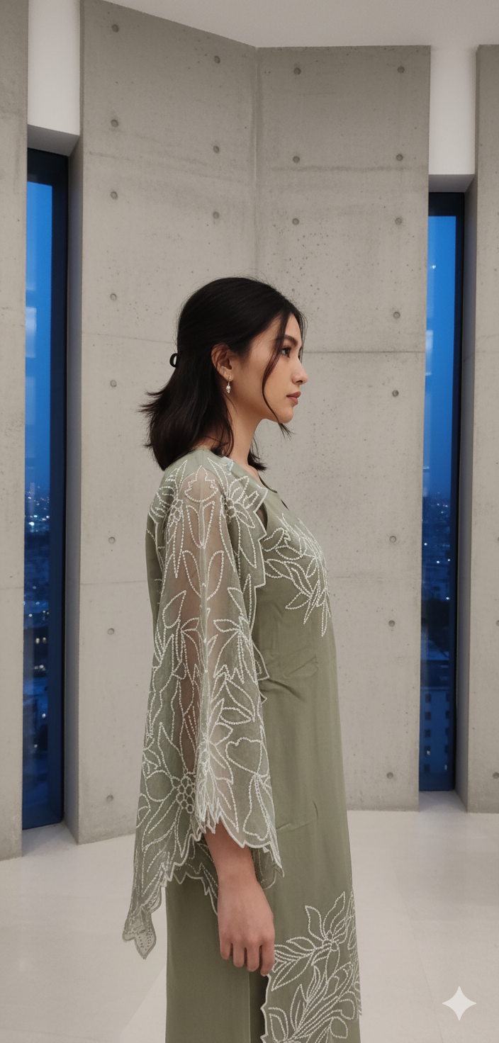 Women Sage Cotton Kurta Set