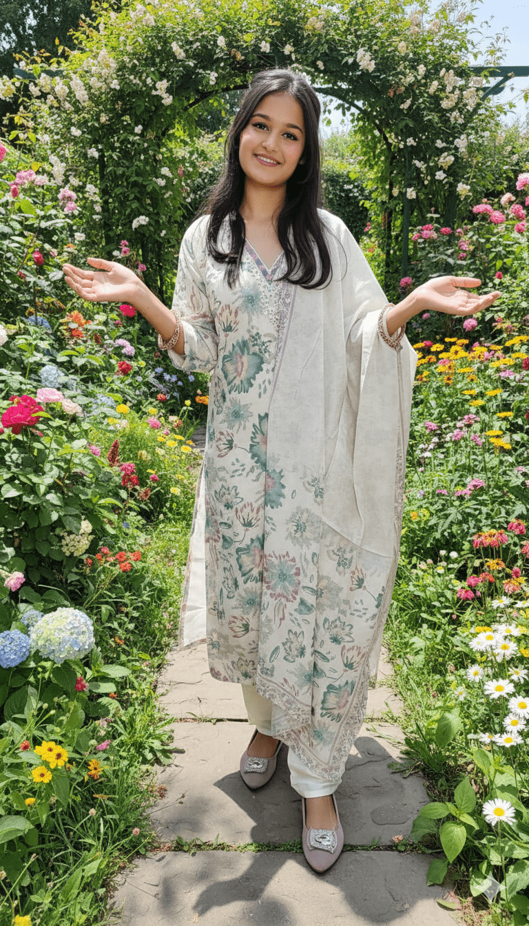 Women Mix Cotton Floral Suit Set