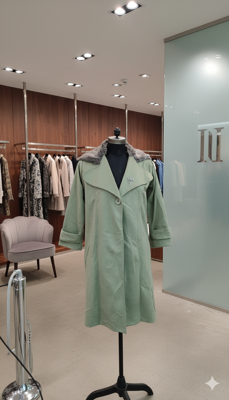 Girls Fur Collar Rose Pink 