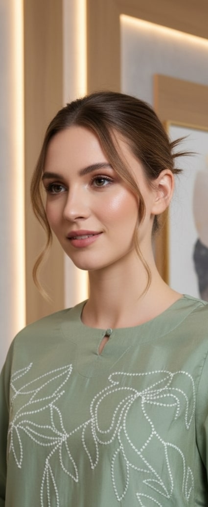 Women Sage Cotton Kurta Set