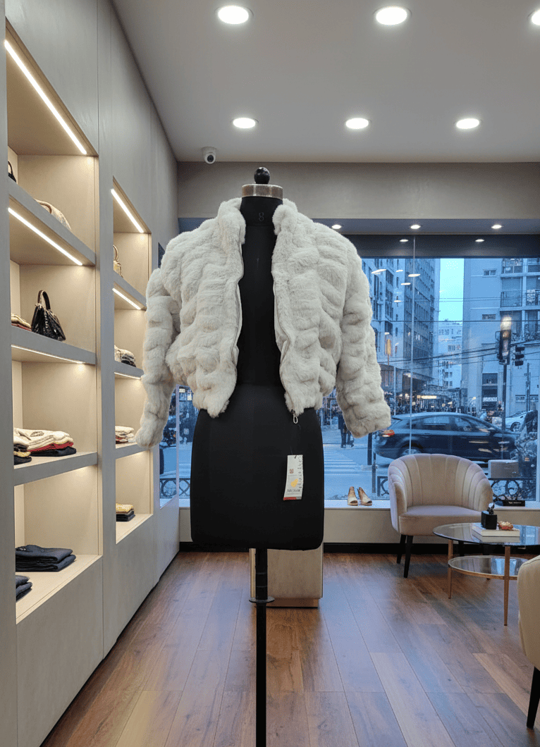 Girls Faux Fur Jacket White