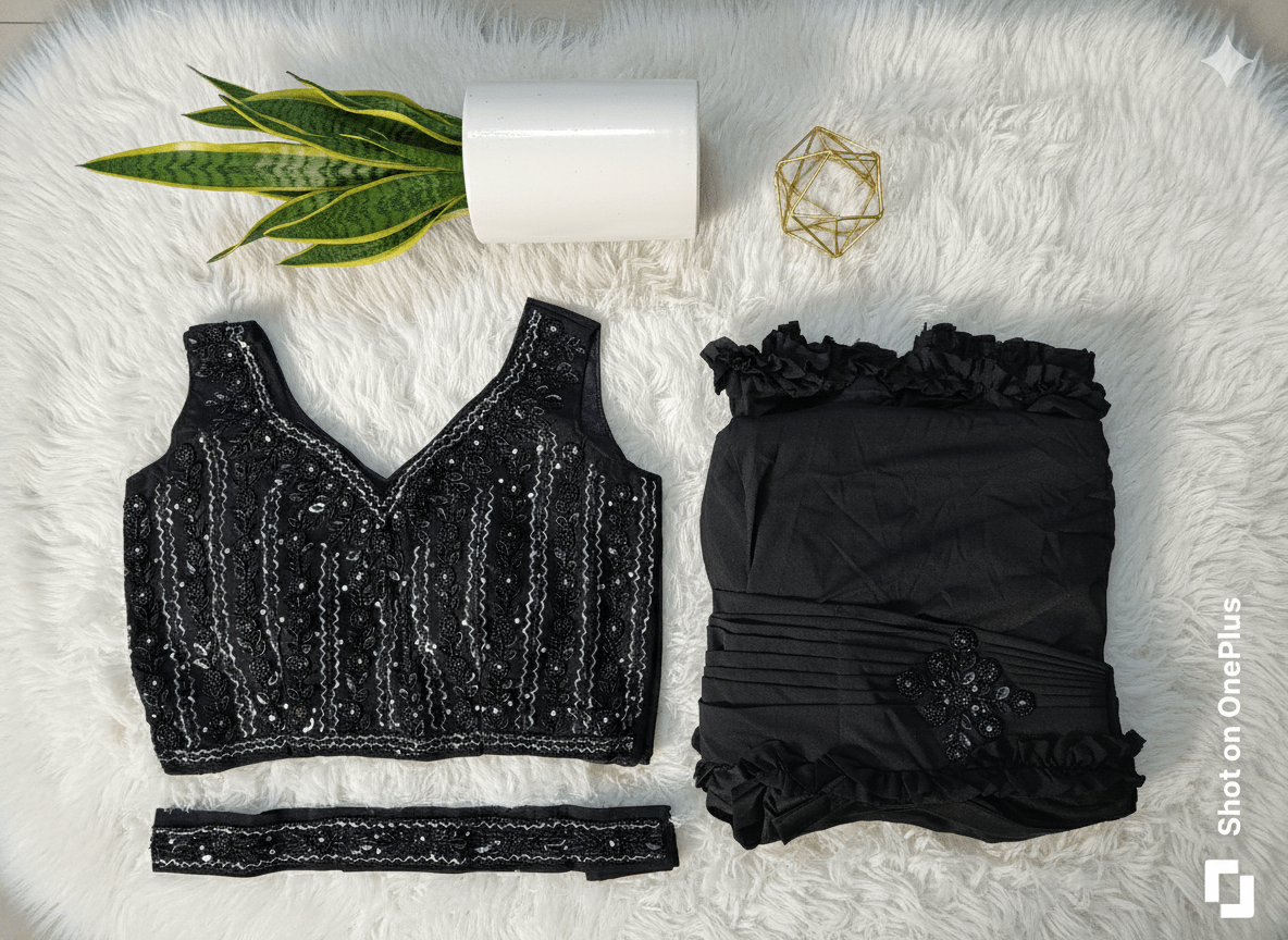 Sparkle Charm Ready-to-Wear Party Saree